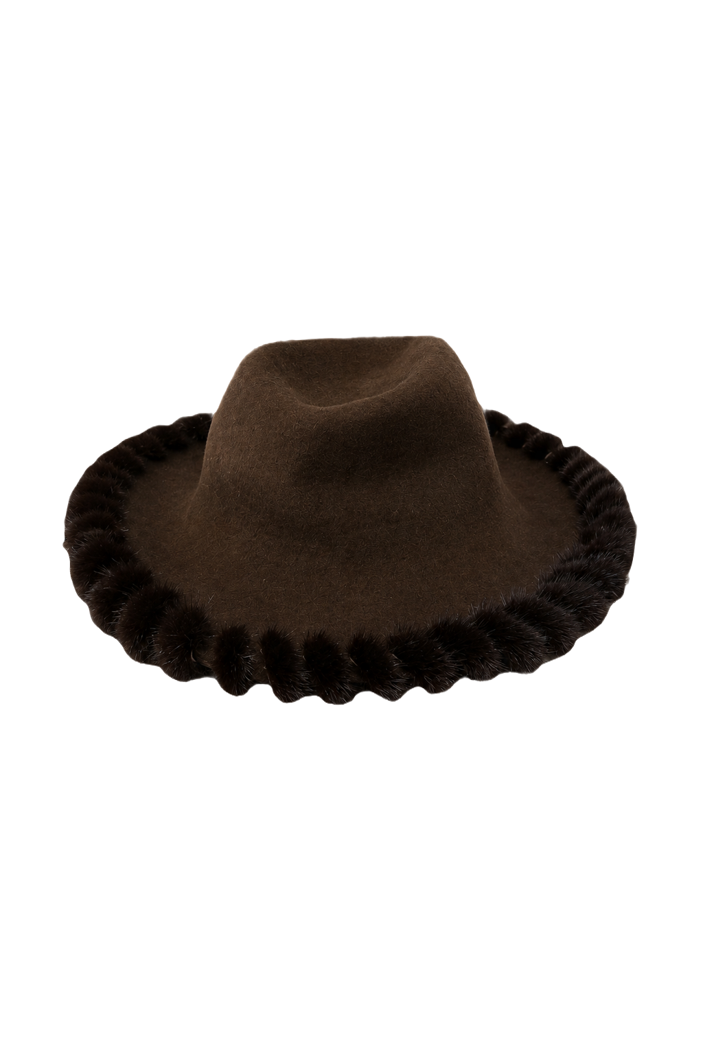 1950s Brown Felt Hat - Front View