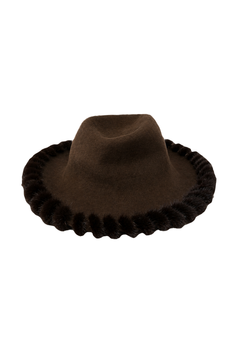 1950s Brown Felt Hat - Front View
