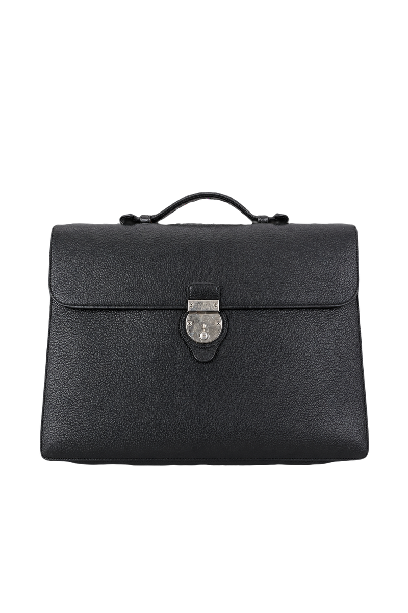 1980s Black Leather Bag - Front View
