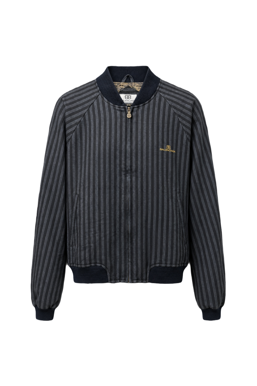 1980s Navy Blue Cotton Blend Jacket - Front View