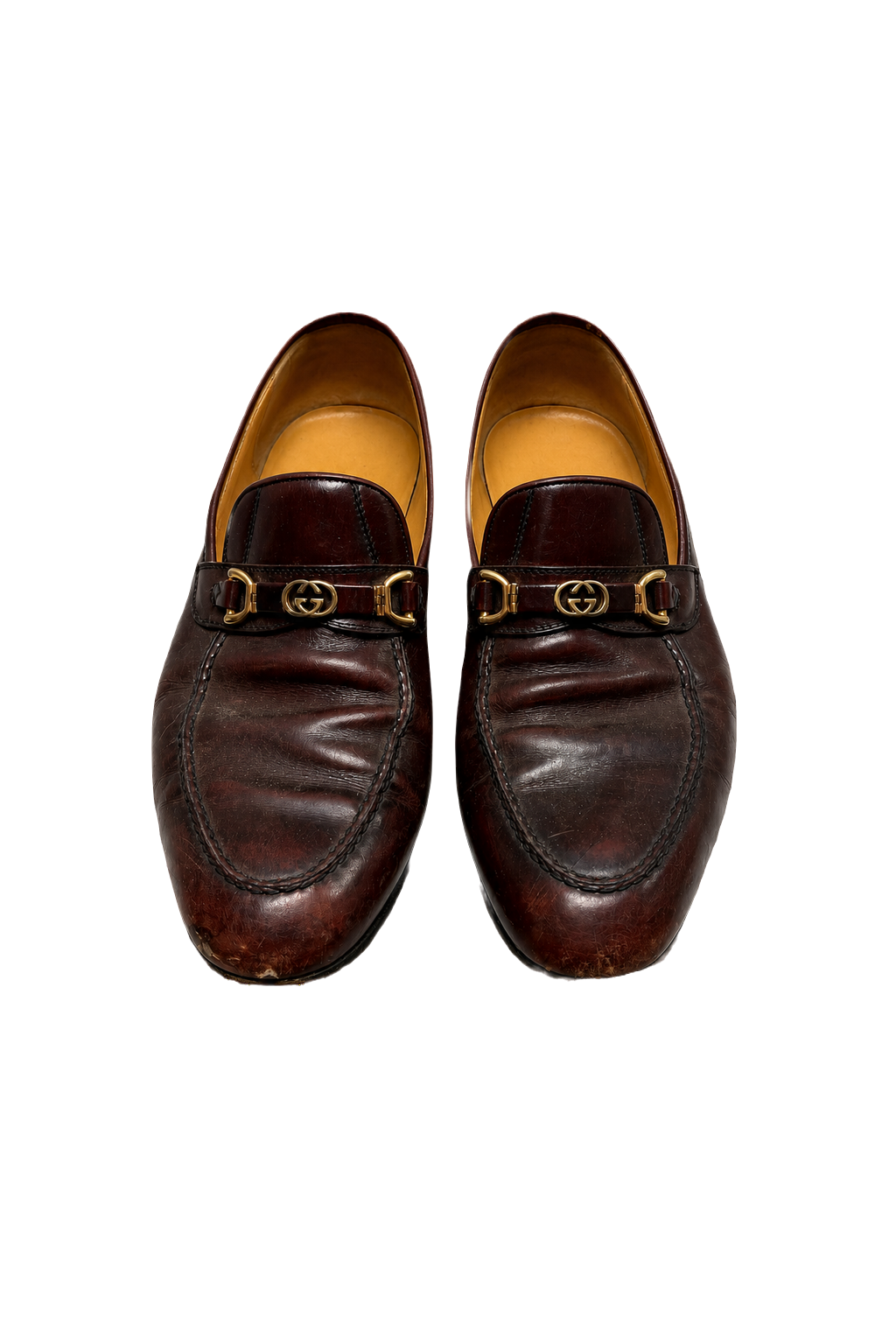 1980s Brown Leather Loafers - Front View