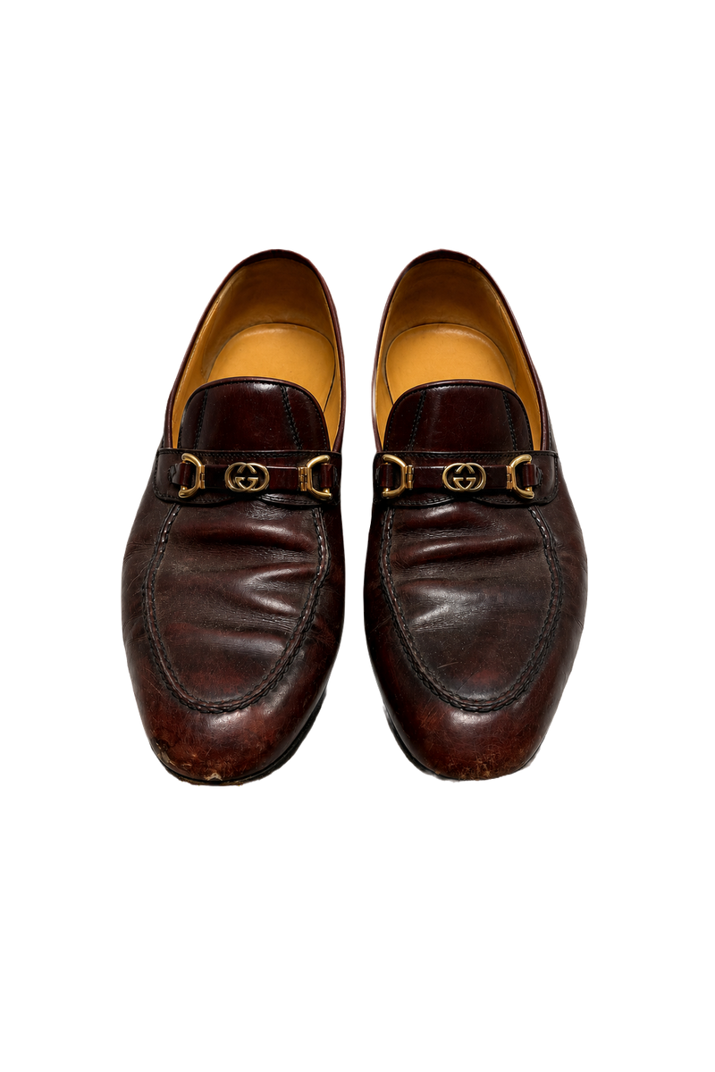 1980s Brown Leather Loafers - Front View