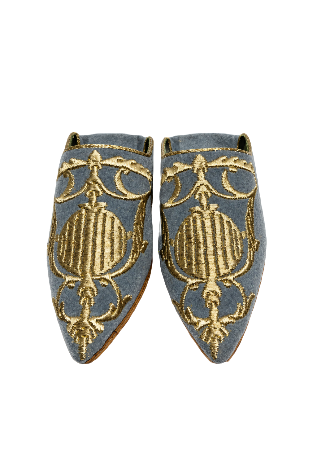 1970s Blue Fabric Shoes - Front View
