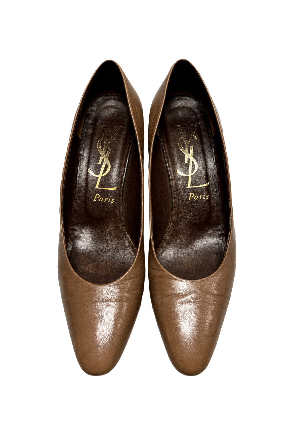 1980s Brown Leather Shoes - Front View