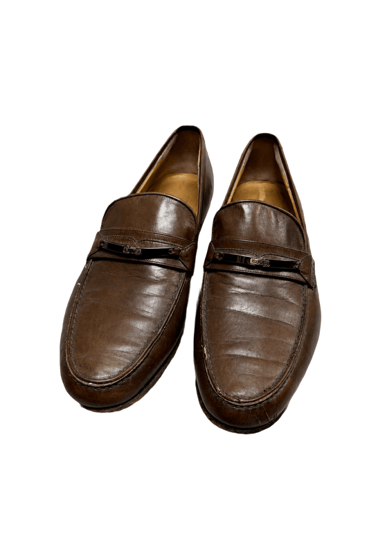 1980s Brown Leather Loafers - Front View