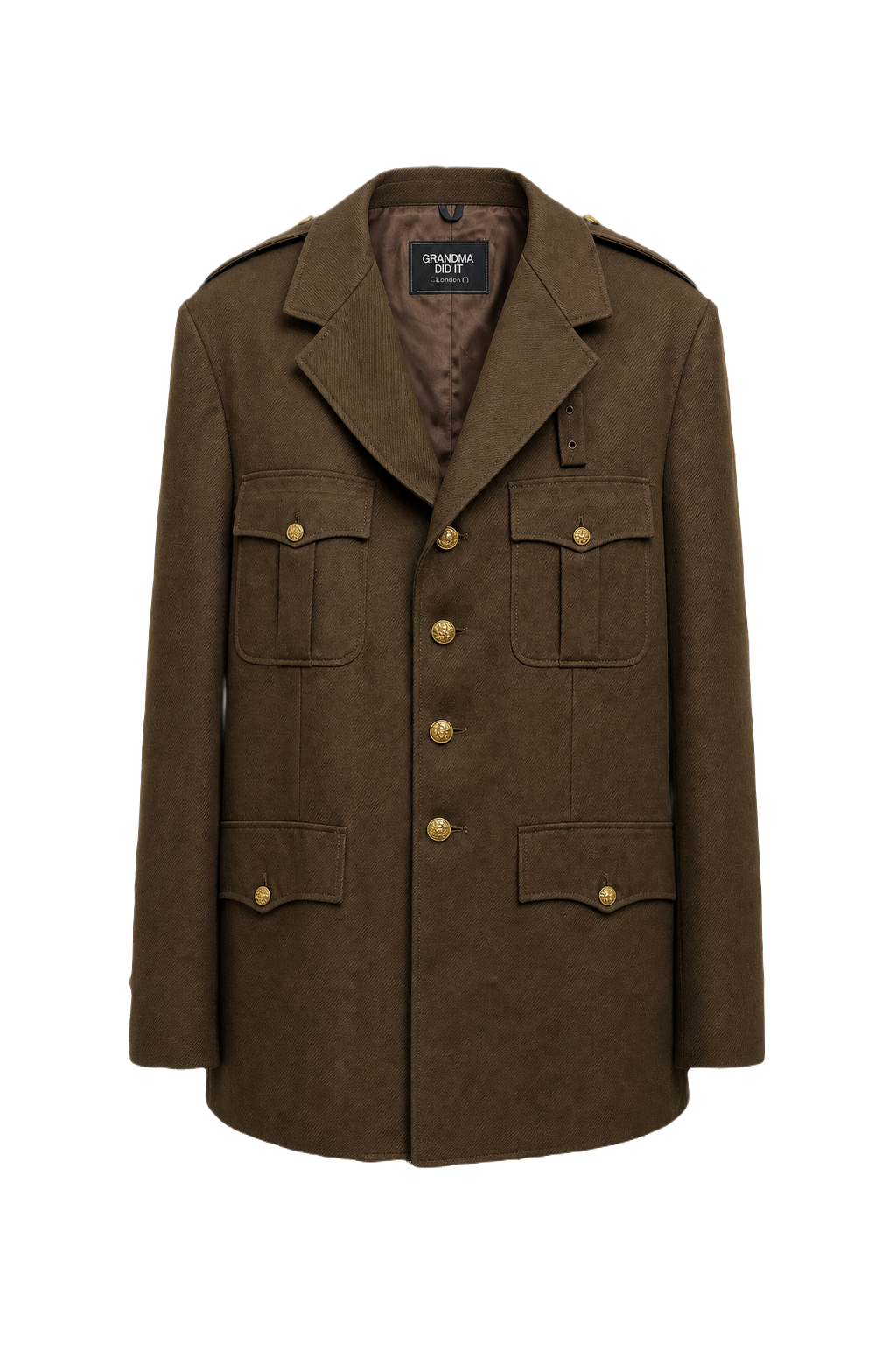 1940s Brown Cotton Blend Jacket - Front View