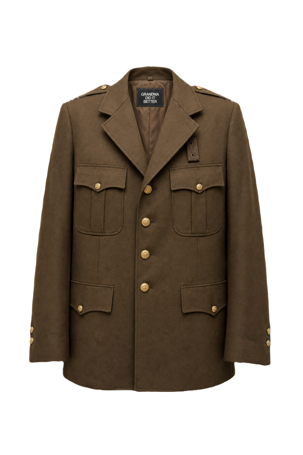 1940s Olive Green Wool Blend Jacket - Front View