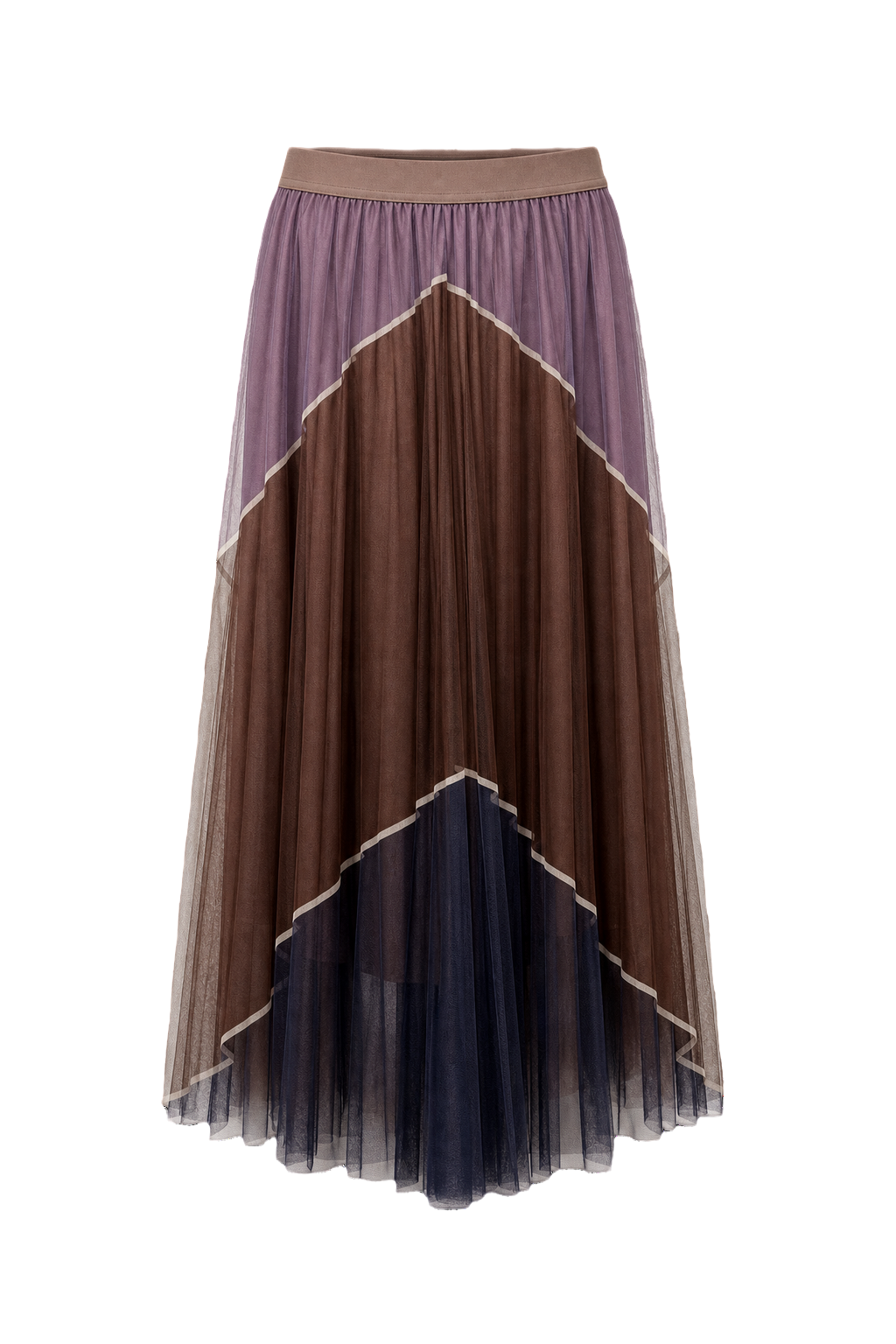 1980s Lavender Pastel Polyester Skirt - Front View