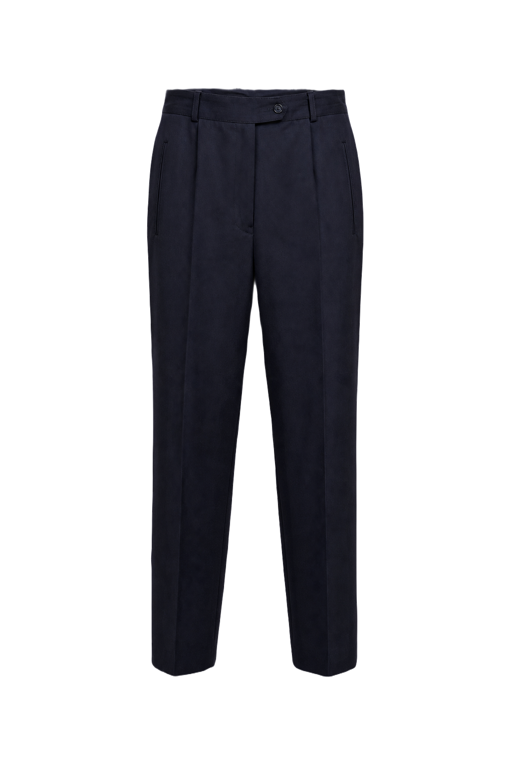 1980s Black Polyester Trousers - Front View
