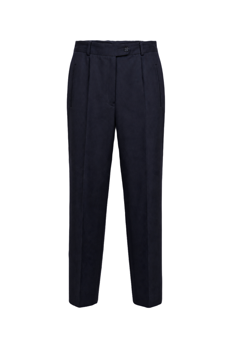1980s Black Polyester Trousers - Front View