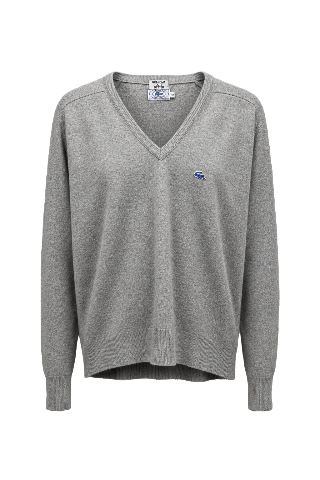 1990s Light Grey Wool Sweater - Front View