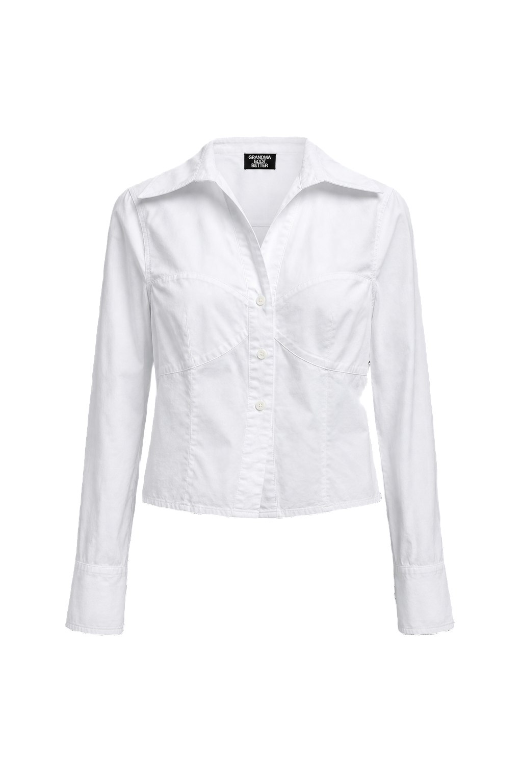 1990s White Cotton Shirt - Front View