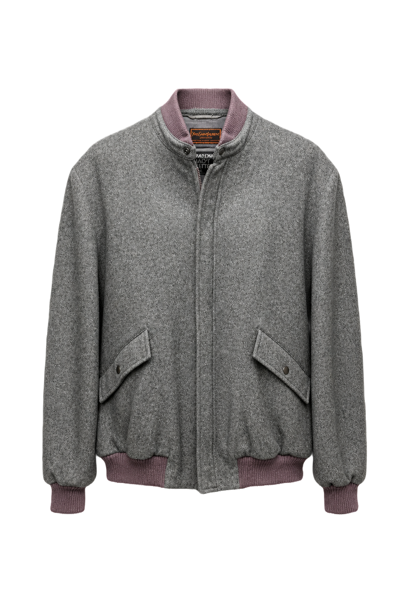 1980s Grey Wool Jacket - Front View