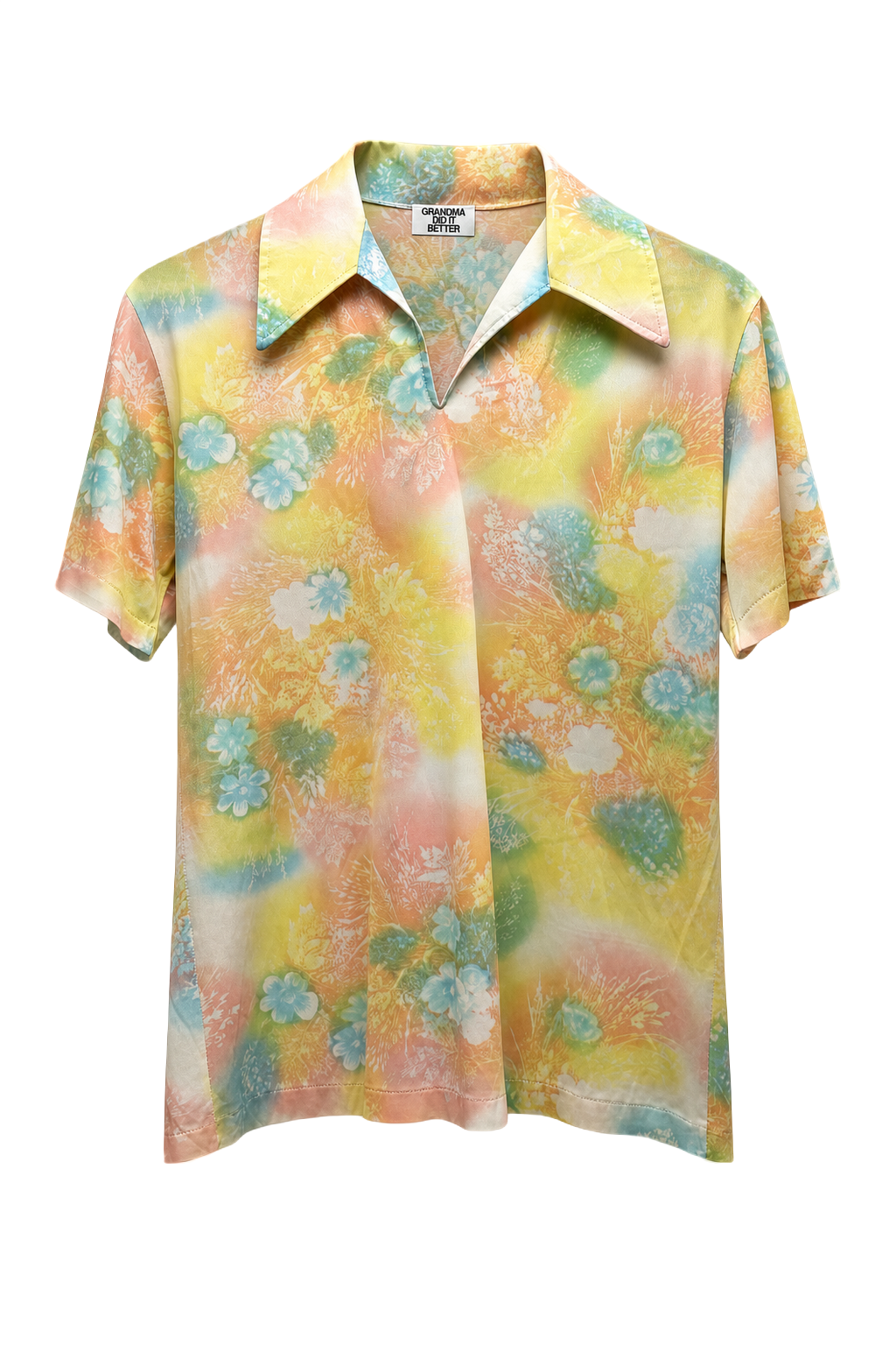 1970s Yellow Polyester Shirt - Front View