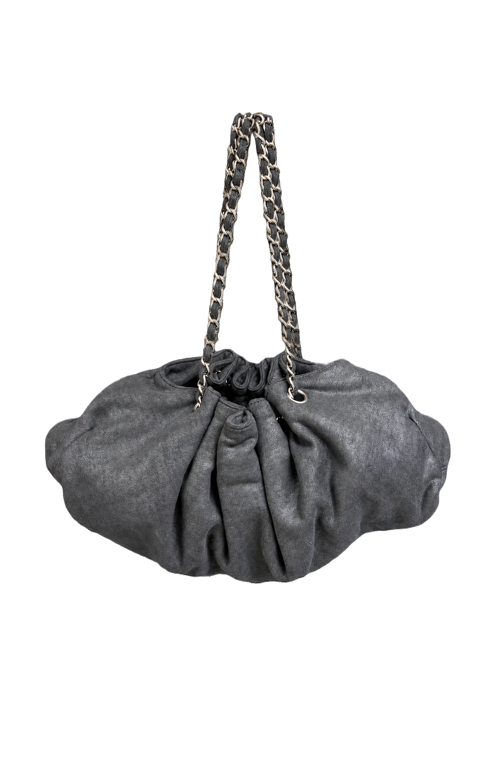 1990s Charcoal Grey Synthetic Bag - Front View