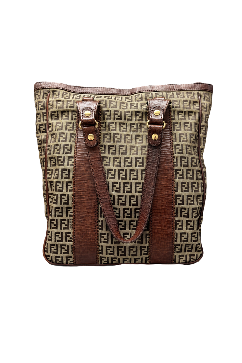 1980s Brown Canvas Bag - Front View