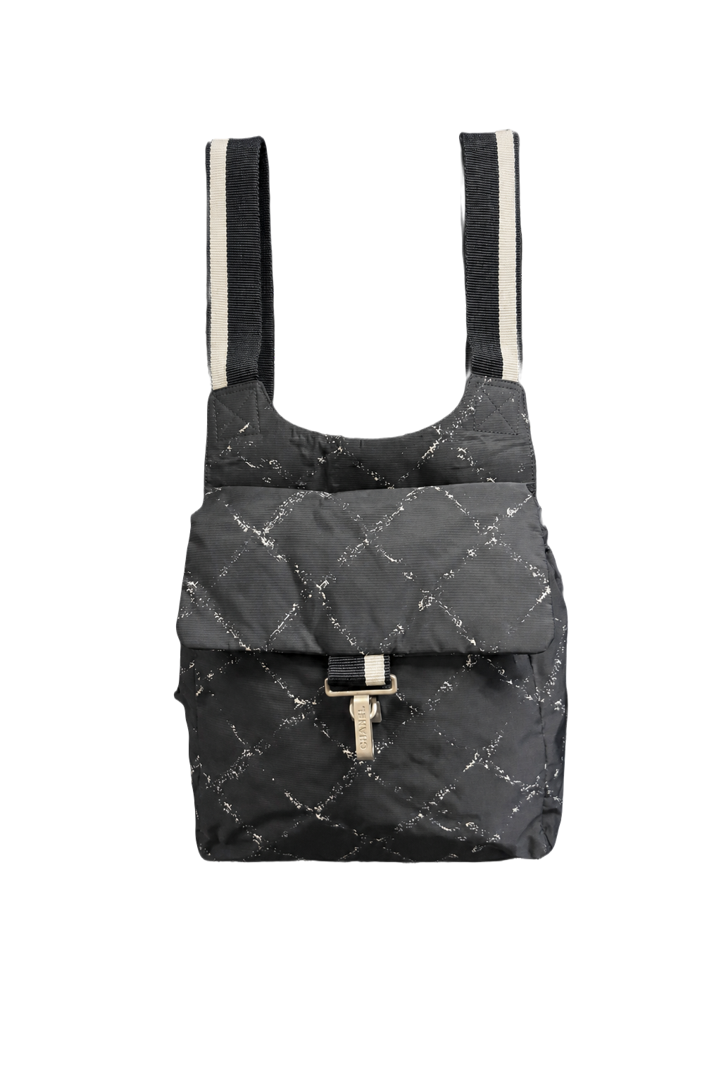 2000s Black Nylon Backpack - Front View