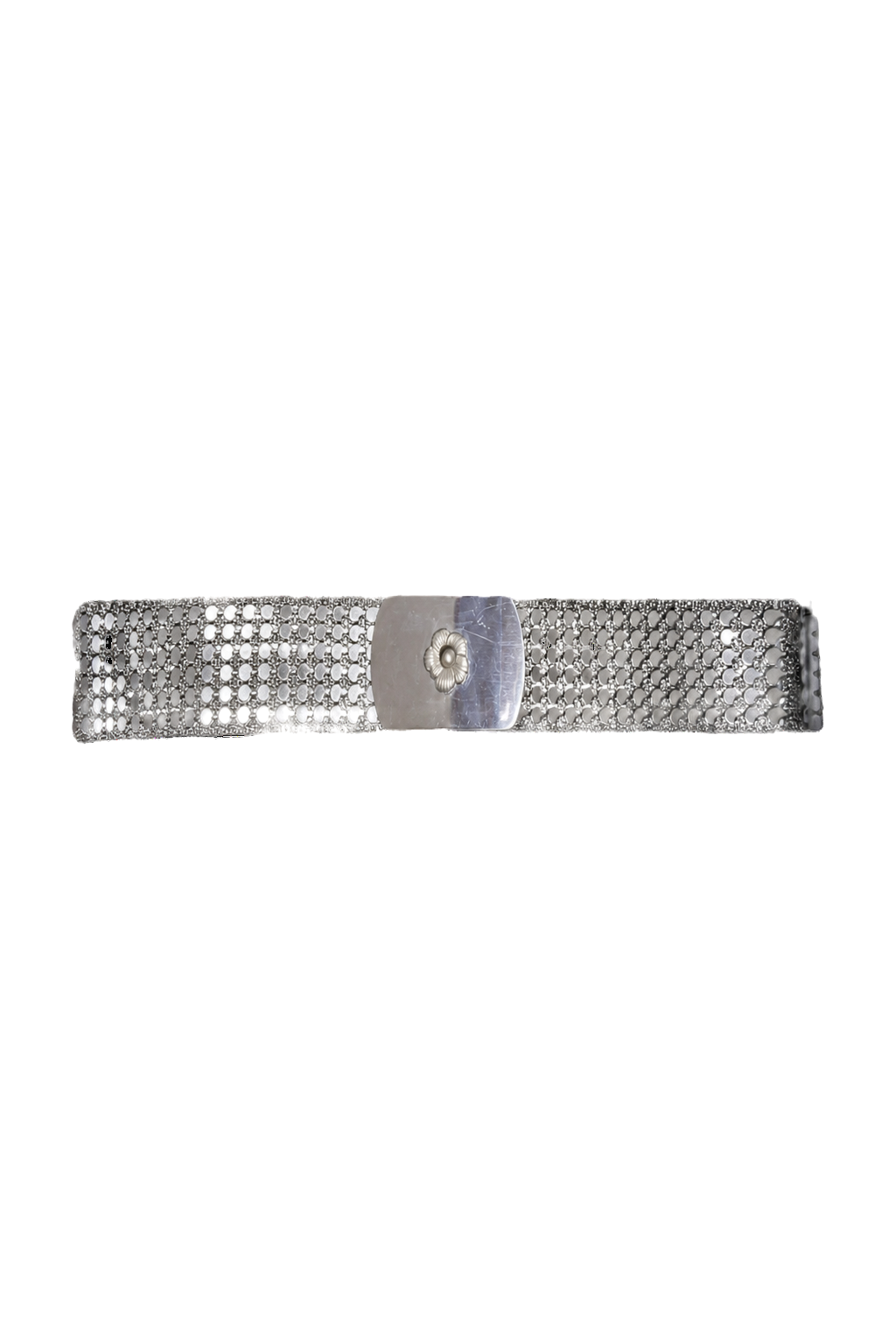 1970s Silver Metal Belt - Front View