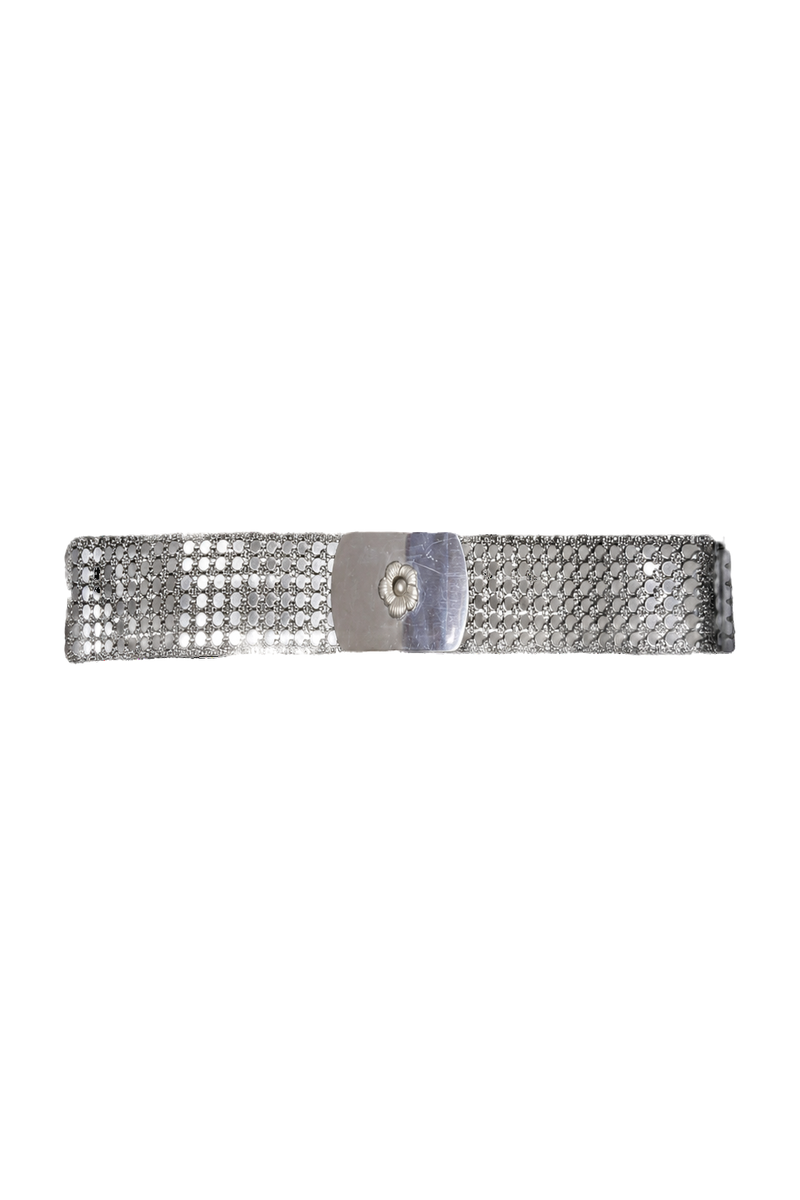1970s Silver Metal Belt - Front View