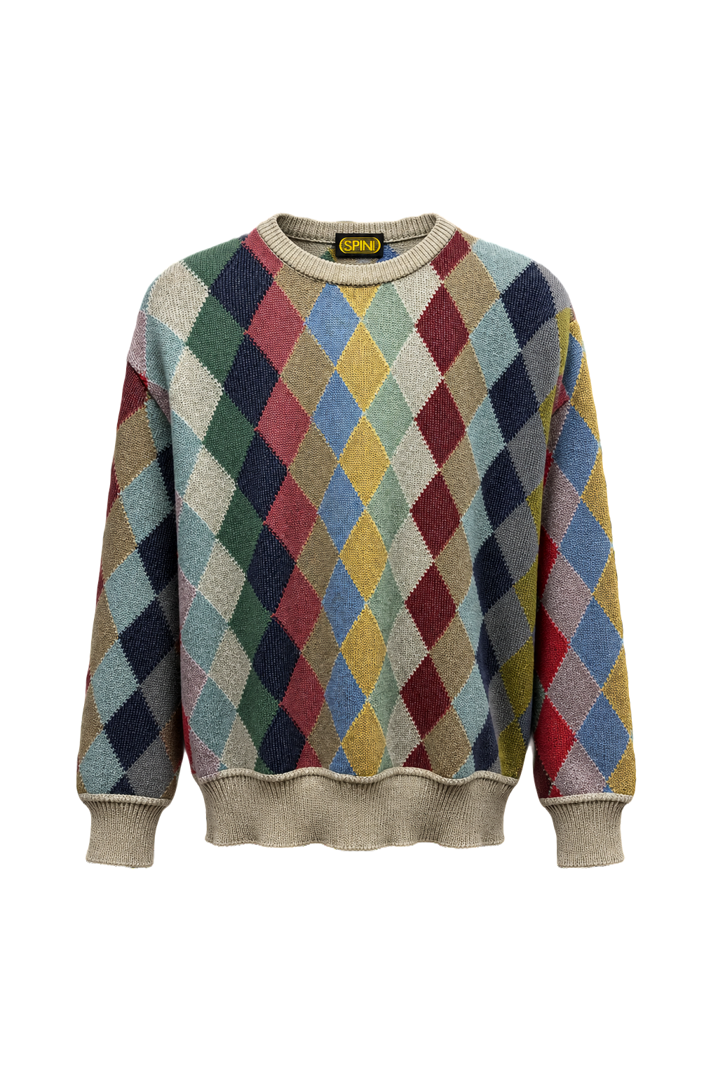 1990s Multicolor Wool Sweater - Front View