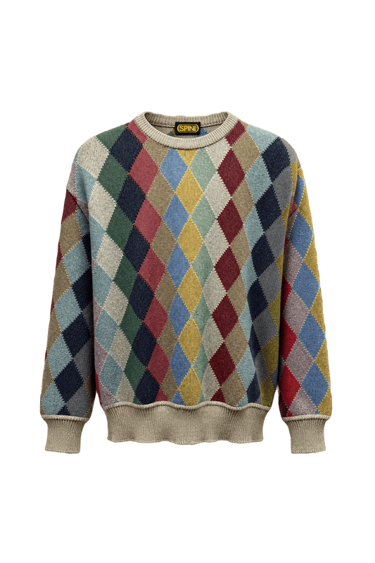 1990s Multicolor Wool Sweater - Front View