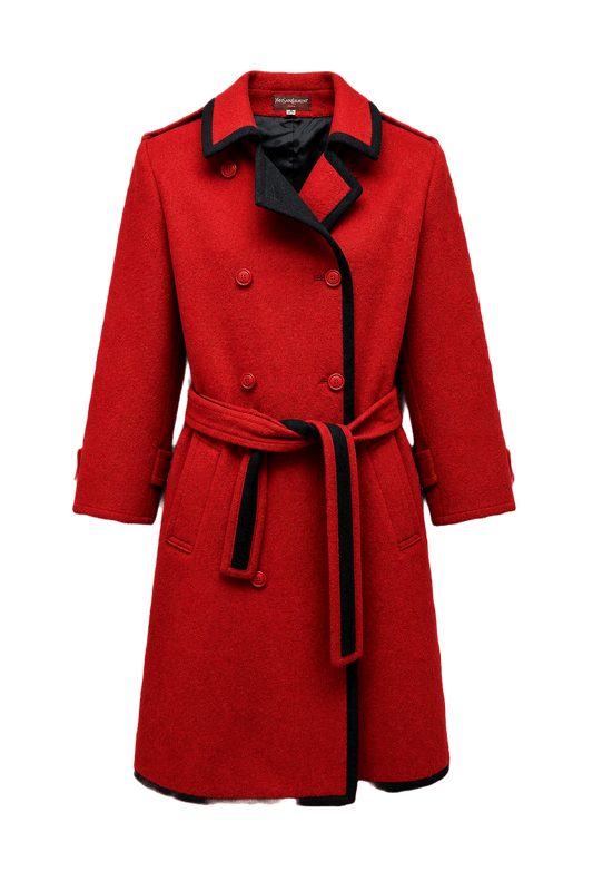 1970s Red Wool Coat - Front View