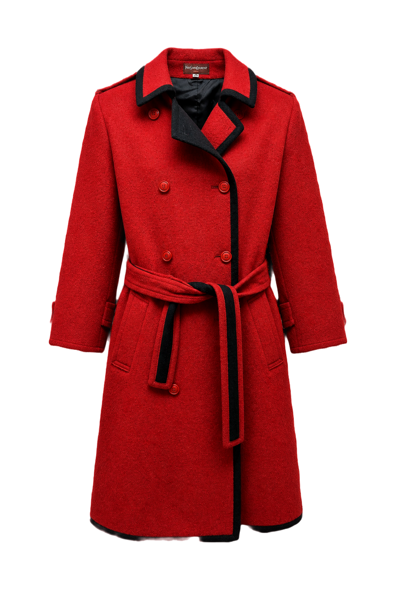1970s Red Wool Coat - Front View