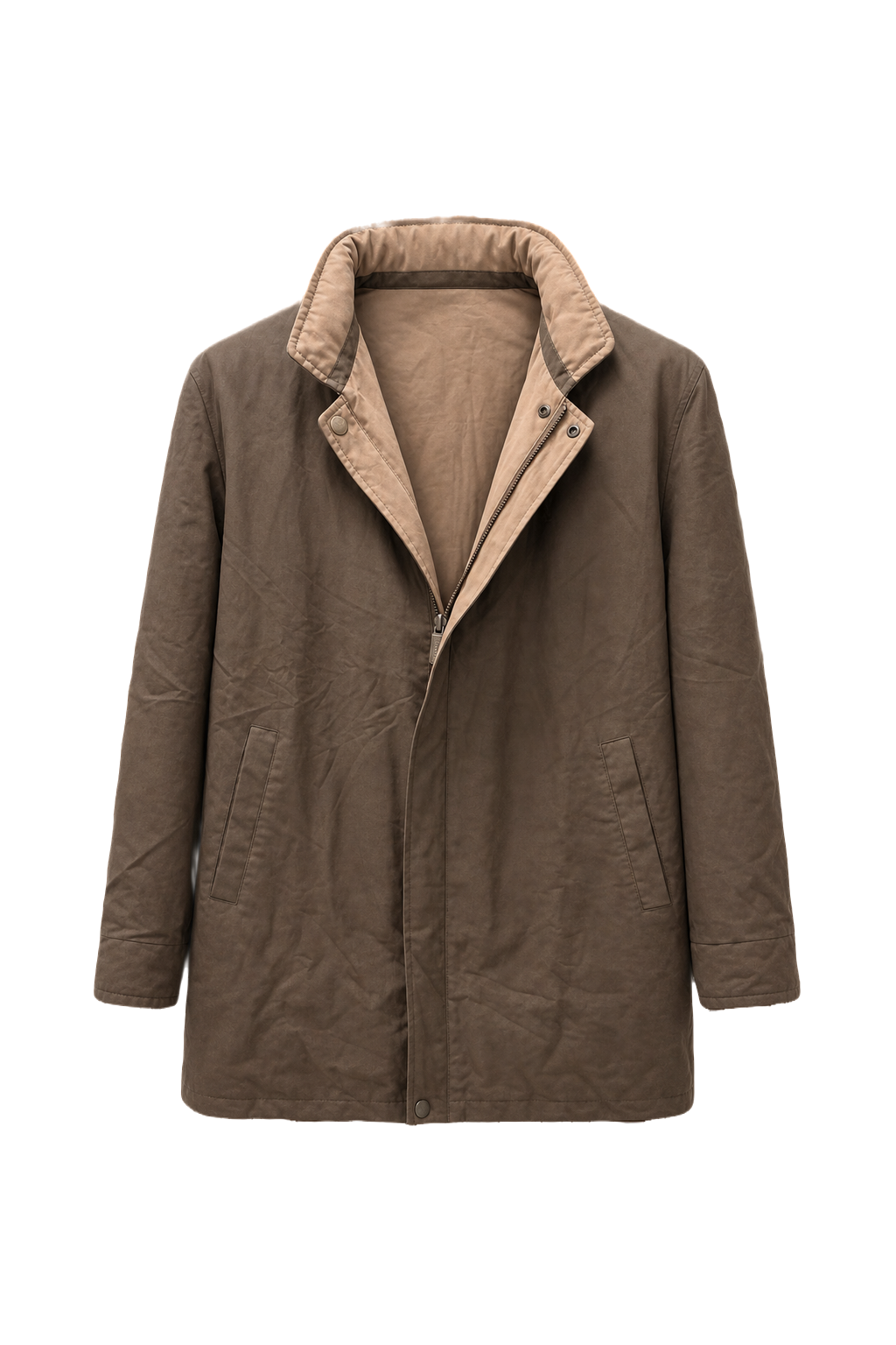 1970s Tan Cotton Jacket - Front View