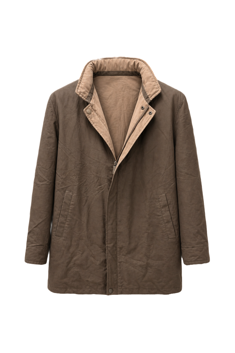 1970s Tan Cotton Jacket - Front View