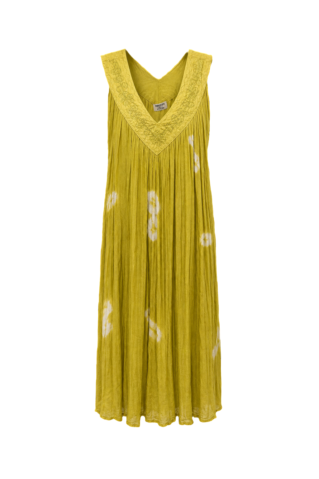1990s Yellow Cotton Dress - Front View