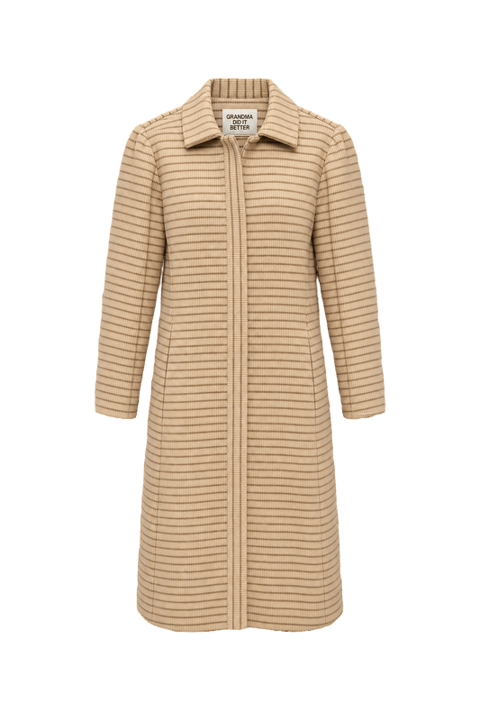 1960s Cream Cotton Dress - Front View