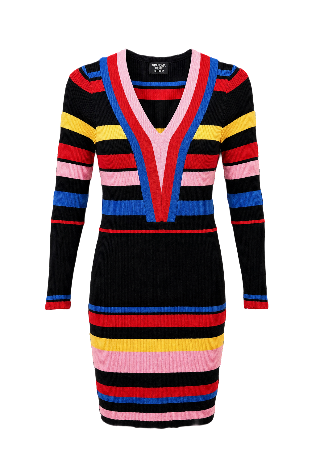1970s Black Knit Dress - Front View