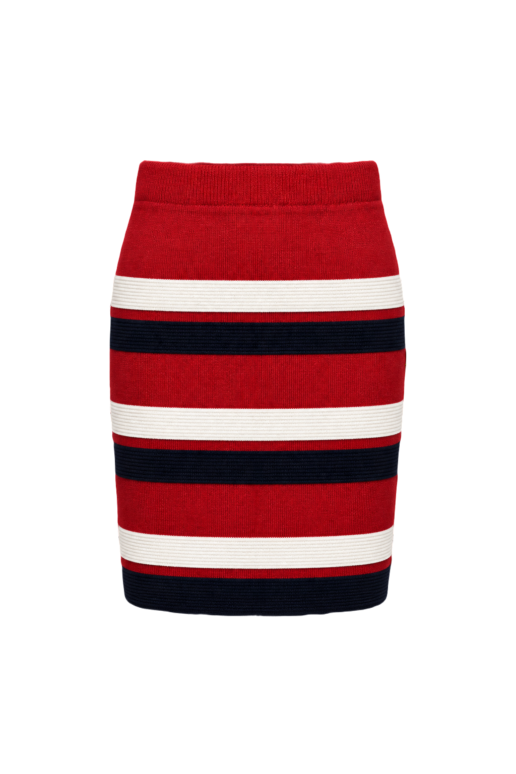 1990s Red Cotton Blend Skirt - Front View