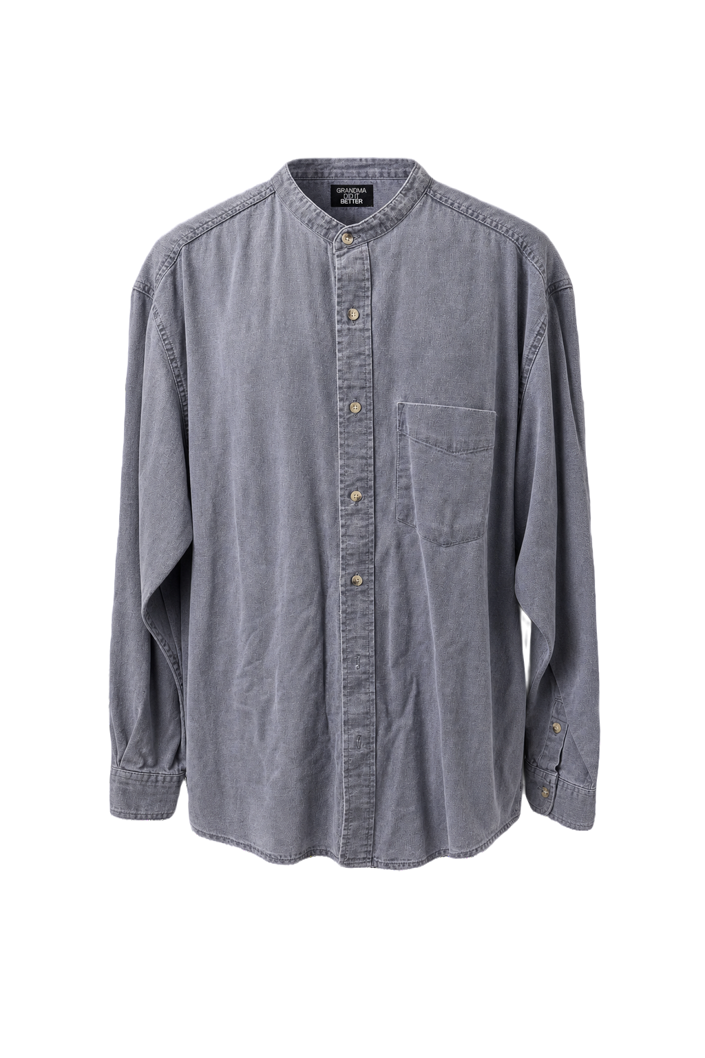 1990s Light Blue Cotton Denim Shirt - Front View