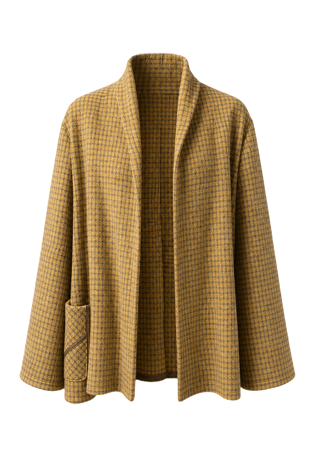 1930s Yellow Check Wool Blend Jacket - Front View