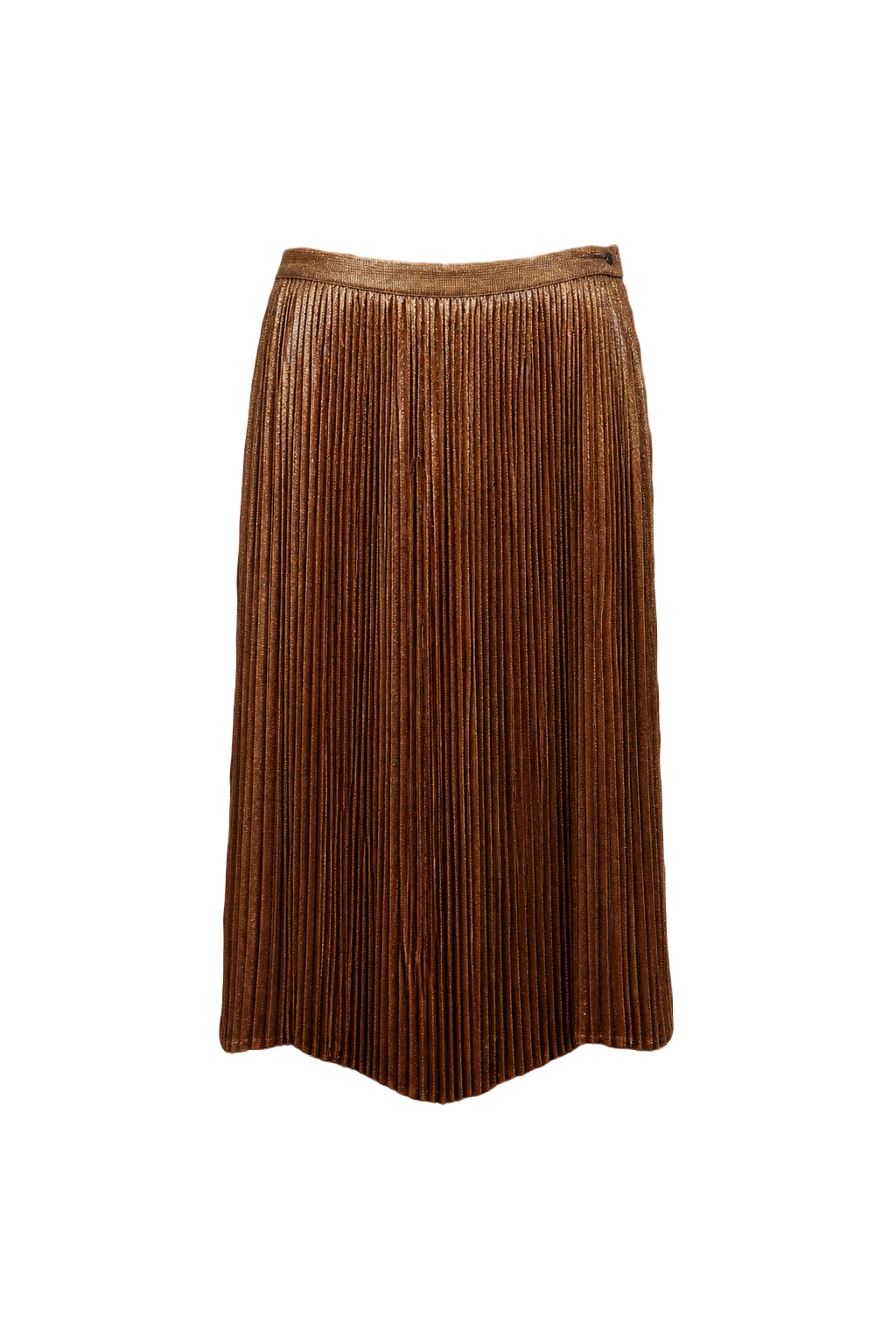 1970s Bronze Synthetic Blend Skirt - Front View