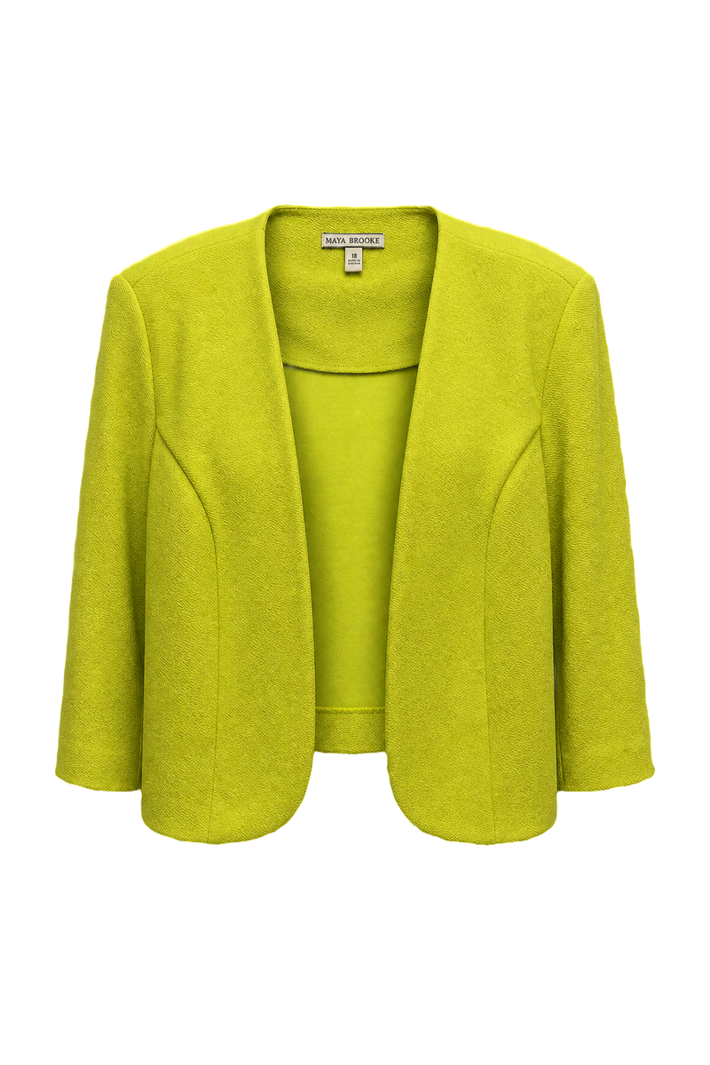 1980s Lime Green Synthetic Blend Jacket - Front View