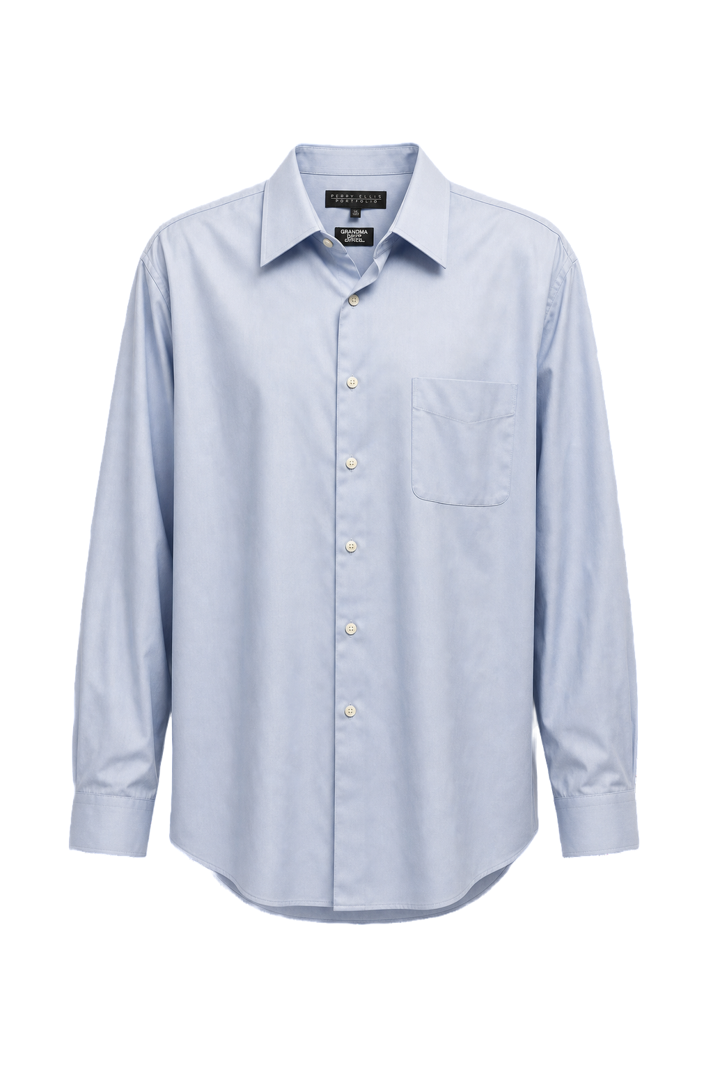 1990s Light Blue Cotton Button-Down Shirt - Front View