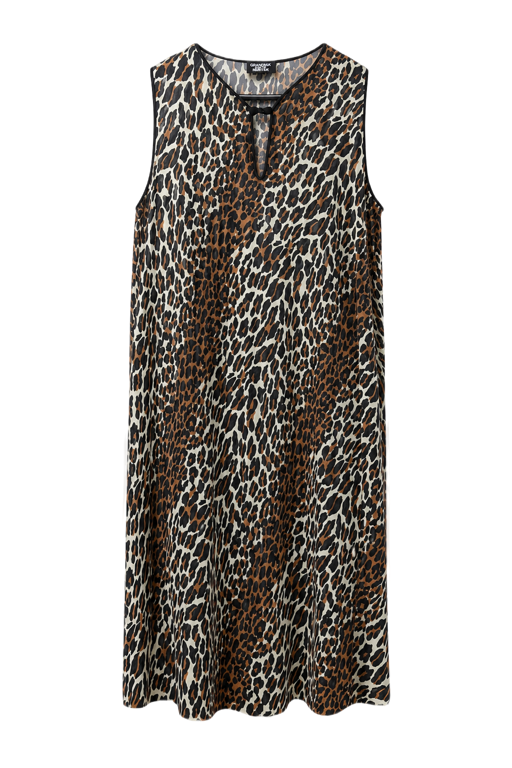 1990s Brown Polyester Shift Dress - Front View