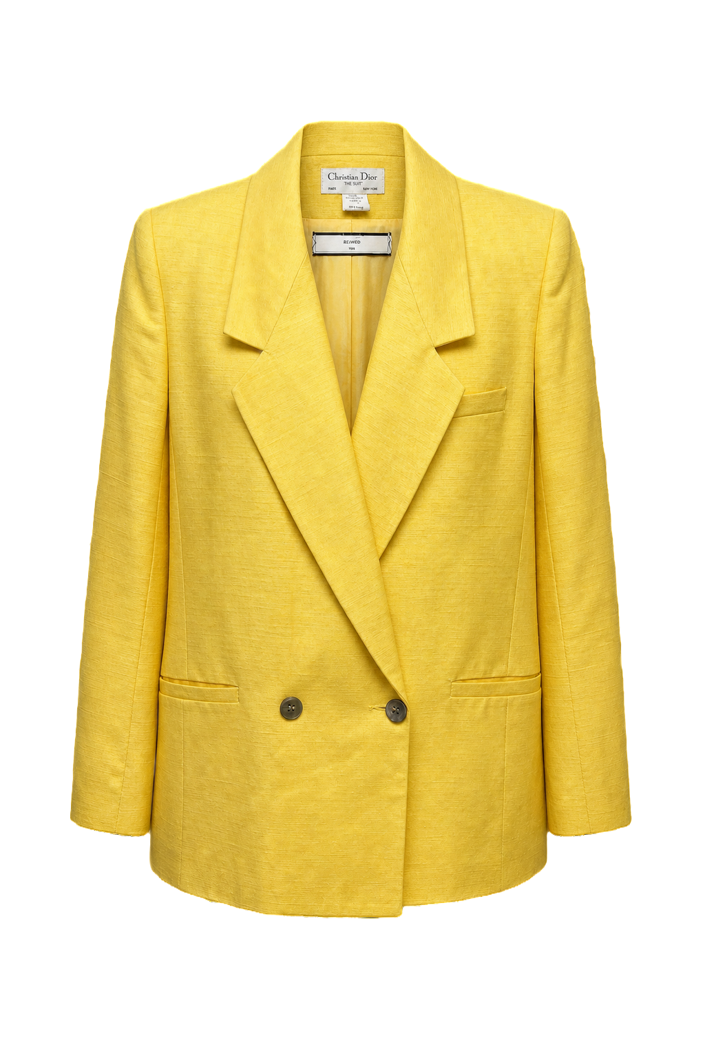 1970s Yellow Synthetic Blend Blazer - Front View