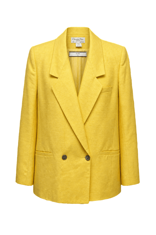 1970s Yellow Synthetic Blend Blazer - Front View