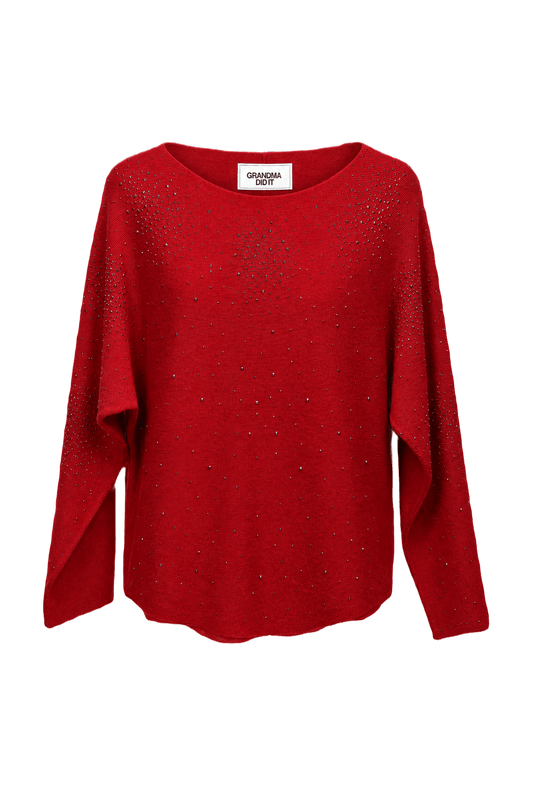 1990s Red Synthetic Blend Sweater - Front View