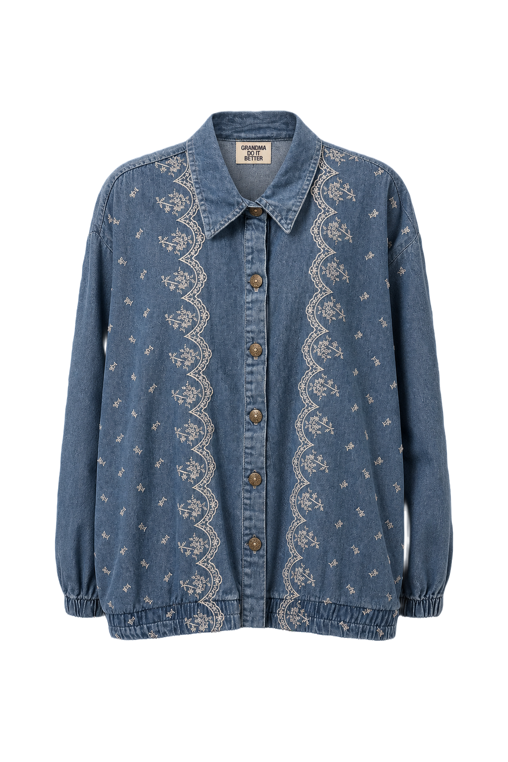 1970s Blue Cotton Jacket - Front View