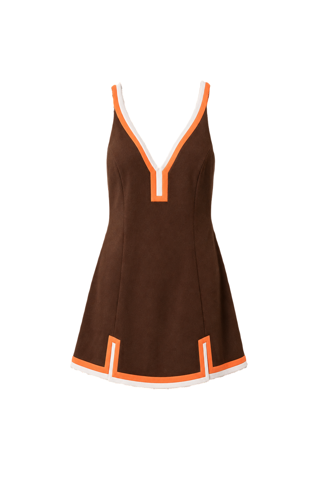 1960s Brown Polyester Blend Swimsuit - Front View