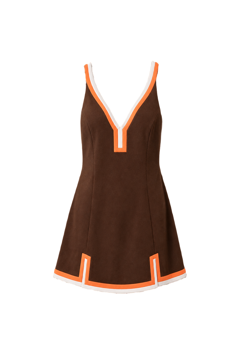 1960s Brown Polyester Blend Swimsuit - Front View