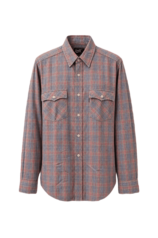 1980s Pastel Blue Cotton Shirt - Front View