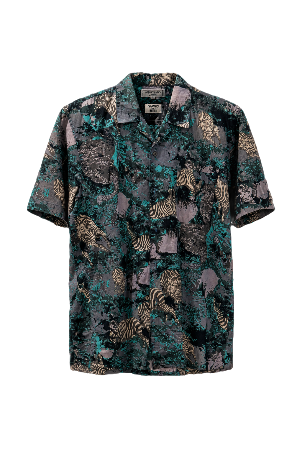 1980s Teal Cotton Shirt - Front View