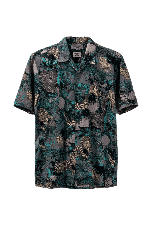 1980s Teal Cotton Shirt - Front View