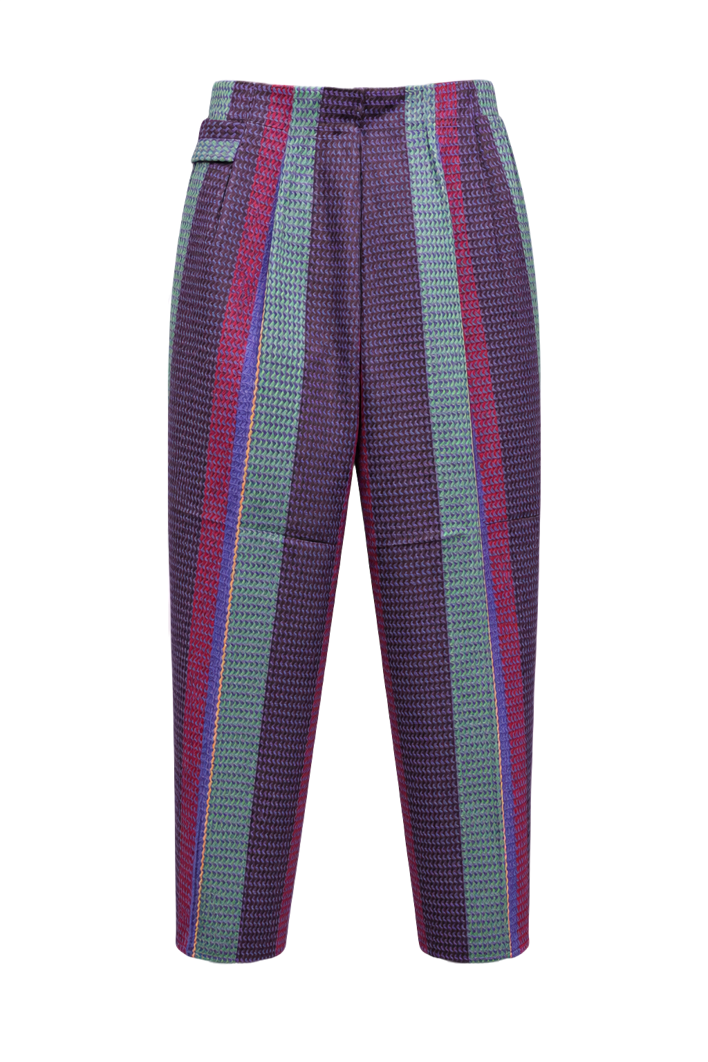 1960s Purple Red Cotton Trousers - Front View