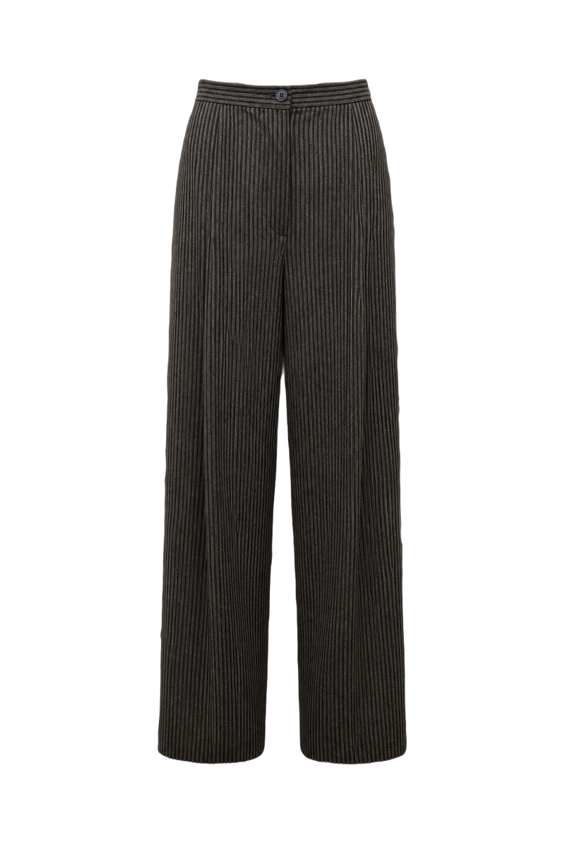 1990s Olive Green Wool Blend Trousers - Front View